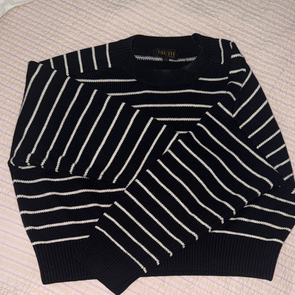 Navy and White Striped Sweater